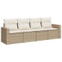 Gartensofa-Set mit Kissen, 4-teilig, beiges synthetisches Rattan von , Gartensets - Ref: Foro24-3218668, Preis: 267,51 €, Rab...