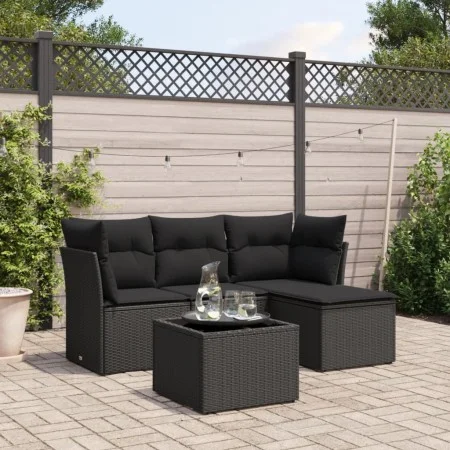 5-piece garden furniture set and black synthetic rattan cushions by , Garden sets - Ref: Foro24-3217545, Price: 295,75 €, Dis...