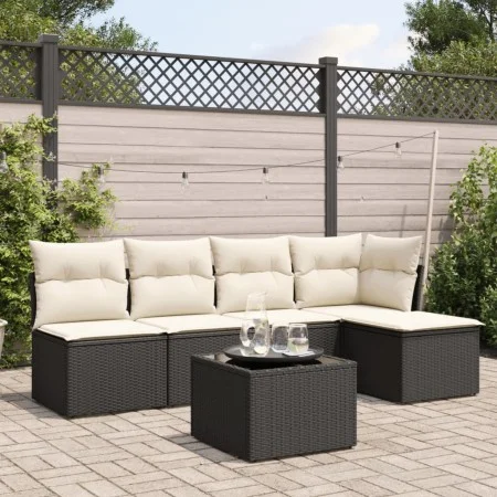 6-piece garden sofa set and black synthetic rattan cushions by , Garden sets - Ref: Foro24-3217526, Price: 321,00 €, Discount: %