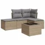 Garden sofa set with cushions 5 pieces beige synthetic rattan by , Garden sets - Ref: Foro24-3217489, Price: 267,79 €, Discou...