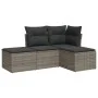 Set de sofás de jardín 4 pzas y cojines ratán sintético gris de , Conjuntos de jardín - Ref: Foro24-3217480, Precio: 204,44 €...