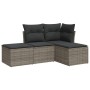 Set de sofás de jardín 4 pzas y cojines ratán sintético gris de , Conjuntos de jardín - Ref: Foro24-3217480, Precio: 207,03 €...