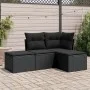 4-piece garden sofa set with black synthetic rattan cushions by , Garden sets - Ref: Foro24-3217475, Price: 224,76 €, Discoun...