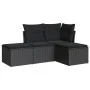4-piece garden sofa set with black synthetic rattan cushions by , Garden sets - Ref: Foro24-3217475, Price: 224,76 €, Discoun...