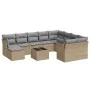 11-piece garden sofa set with beige synthetic rattan cushions by , Garden sets - Ref: Foro24-3250438, Price: 680,61 €, Discou...