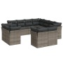 11-piece garden sofa set and gray synthetic rattan cushions by , Garden sets - Ref: Foro24-3218510, Price: 726,77 €, Discount: %