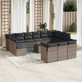 14-teilige Gartensofagarnitur mit grauen synthetischen Rattankissen von , Gartensets - Ref: Foro24-3218460, Preis: 829,47 €, ...