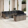 14-teilige Gartensofagarnitur mit grauen synthetischen Rattankissen von , Gartensets - Ref: Foro24-3218460, Preis: 828,64 €, ...