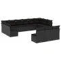 Garden sofa and cushion set 13 pieces black synthetic rattan by , Garden sets - Ref: Foro24-3218385, Price: 783,38 €, Discoun...