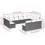 Garden sofa and cushion set 13 pieces black synthetic rattan by , Garden sets - Ref: Foro24-3218385, Price: 783,38 €, Discoun...