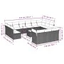 14-piece garden sofa set with black synthetic rattan cushions by , Garden sets - Ref: Foro24-3218455, Price: 886,39 €, Discou...
