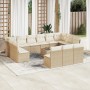 14-teiliges Gartensofa-Set mit beigen synthetischen Rattankissen von , Gartensets - Ref: Foro24-3218398, Preis: 868,42 €, Rab...