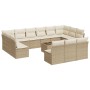 14-teiliges Gartensofa-Set mit beigen synthetischen Rattankissen von , Gartensets - Ref: Foro24-3218398, Preis: 868,42 €, Rab...