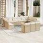 Garden sofa set with cushions 13 pieces beige synthetic rattan by , Garden sets - Ref: Foro24-3218448, Price: 896,76 €, Disco...