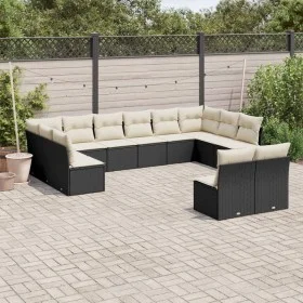 Set de sofás de jardín 12 piezas cojines ratán sintético negro de , Conjuntos de jardín - Ref: Foro24-3218366, Precio: 655,25...