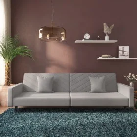 2-seater sofa bed with two light gray velvet pillows by , Sofas - Ref: Foro24-375918, Price: 258,36 €, Discount: %