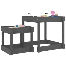 Mesas de arena 2 uds madera maciza de pino gris de , Estructuras para juegos al aire libre - Ref: Foro24-825053, Precio: 73,4...