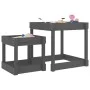 Sand tables 2 pcs solid gray pine wood by , Structures for outdoor games - Ref: Foro24-825053, Price: 73,41 €, Discount: %