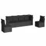 6-piece garden sofa set and black synthetic rattan cushions by , Garden sets - Ref: Foro24-3217365, Price: 369,04 €, Discount: %