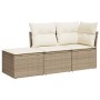 Garden sofa set with beige cushions 3 pieces PE rattan by , Garden sets - Ref: Foro24-3217468, Price: 186,88 €, Discount: %
