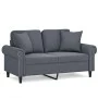 2-Sitzer-Sofa mit dunkelgrauen Samtkissen 120 cm von , Sofas - Ref: Foro24-3200936, Preis: 288,48 €, Rabatt: %