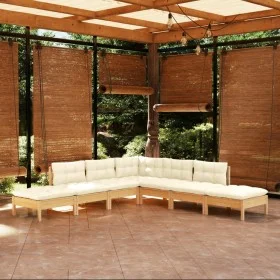 Gartenmöbel 7 Stück Kissen aus cremefarbenem Kiefernholz von , Gartensets - Ref: Foro24-3096322, Preis: 549,56 €, Rabatt: %