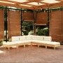 Garden furniture 7 pieces cream pine wood cushions by , Garden sets - Ref: Foro24-3096322, Price: 585,82 €, Discount: %