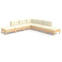 Gartenmöbel 7 Stück Kissen aus cremefarbenem Kiefernholz von , Gartensets - Ref: Foro24-3096322, Preis: 585,82 €, Rabatt: %
