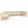 Gartenmöbel 7 Stück Kissen aus cremefarbenem Kiefernholz von , Gartensets - Ref: Foro24-3096430, Preis: 580,58 €, Rabatt: %