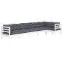 Gartenmöbel 6-teilig mit Kissen aus weißem Kiefernholz von , Gartensets - Ref: Foro24-3096395, Preis: 553,38 €, Rabatt: %
