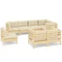 Gartenmöbel 8-teilig und Kissen aus massivem cremefarbenem Kiefernholz von , Gartensets - Ref: Foro24-3096514, Preis: 735,53 ...