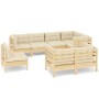 Gartenmöbel 8-teilig und Kissen aus massivem cremefarbenem Kiefernholz von , Gartensets - Ref: Foro24-3096514, Preis: 748,34 ...