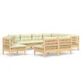Garden furniture 9 pieces and cushions solid cream pine wood by , Garden sets - Ref: Foro24-3096743, Price: 755,31 €, Discoun...