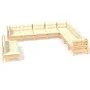 Garden furniture 10 pieces and cushions solid cream pine wood by , Garden sets - Ref: Foro24-3096839, Price: 790,94 €, Discou...