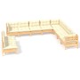 Gartenmöbel 10 Stück und Kissen aus massivem cremefarbenem Kiefernholz von , Gartensets - Ref: Foro24-3096839, Preis: 858,00 ...
