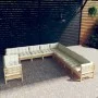 Garden furniture 11 pieces and cushions solid cream pine wood by , Garden sets - Ref: Foro24-3096923, Price: 910,32 €, Discou...