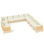 Garden furniture 11 pieces and cushions solid cream pine wood by , Garden sets - Ref: Foro24-3096923, Price: 910,32 €, Discou...