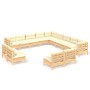 Gartenmöbel 13-teilig und Kissen aus massivem cremefarbenem Kiefernholz von , Gartensets - Ref: Foro24-3096887, Preis: 1,00 €...