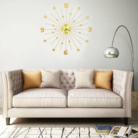 Reloj de pared de metal dorado 70 cm de vidaXL, Relojes de pared - Ref: Foro24-283857, Precio: 69,30 €, Descuento: %