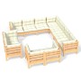 Gartenmöbel 11-teilig und Kissen aus massivem cremefarbenem Kiefernholz von , Gartensets - Ref: Foro24-3096935, Preis: 946,27...