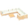 Gartenmöbel 10 Stück und Kissen aus cremefarbenem Kiefernholz von , Gartensets - Ref: Foro24-3096989, Preis: 855,49 €, Rabatt: %