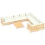 Muebles de jardín 10 piezas y cojines madera de pino crema de , Conjuntos de jardín - Ref: Foro24-3096989, Precio: 844,02 €, ...