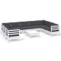 Gartenmöbel 10 Stück mit Kissen aus weißem Kiefernholz von , Gartensets - Ref: Foro24-3097326, Preis: 893,71 €, Rabatt: %
