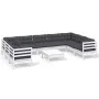Muebles de jardín 10 pzas con cojines blanco madera de pino de , Conjuntos de jardín - Ref: Foro24-3097326, Precio: 881,71 €,...