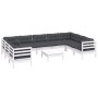 Gartenmöbel 10 Stück mit Kissen aus weißem Kiefernholz von , Gartensets - Ref: Foro24-3097326, Preis: 893,71 €, Rabatt: %