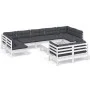 Gartenmöbel 10-teilig mit weißen Kissen aus massivem Kiefernholz von , Gartensets - Ref: Foro24-3097254, Preis: 881,71 €, Rab...