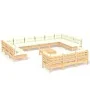 Garden furniture 14 pieces and cream pine wood cushions by , Garden sets - Ref: Foro24-3097289, Price: 1,00 €, Discount: %
