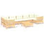 Gartenmöbel 8 Stück Kissen aus cremefarbenem Kiefernholz von , Gartensets - Ref: Foro24-3097313, Preis: 726,45 €, Rabatt: %