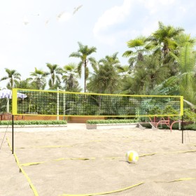 Red de voleibol tela PE amarillo y negro 823x244 cm