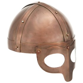 Réplica de casco vikingo antiguo LARP acero cobre